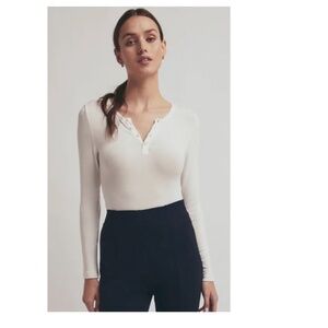 NWT Favorite Daughter | The Henley Ribbed Long Sleeve T-shirt | Size Small